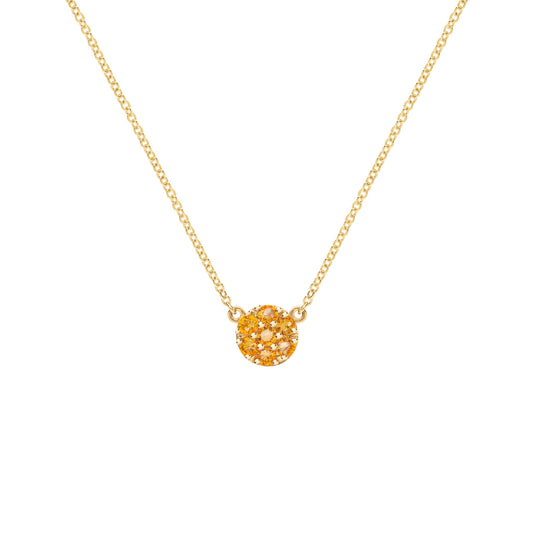 Rosecliff Citrine Mini Necklace in Solid 14k Gold (November)