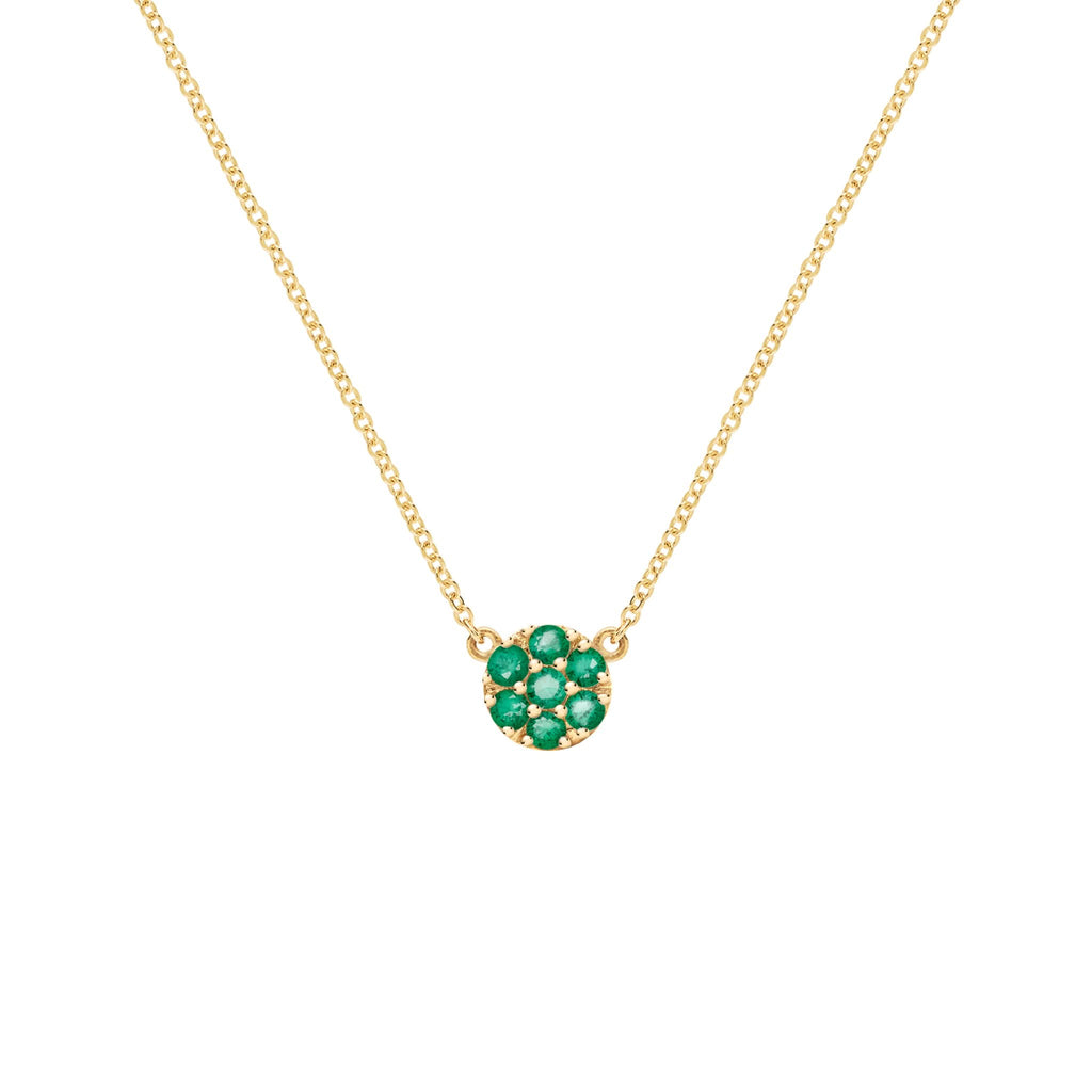 Rosecliff Emerald Mini Necklace in Solid 14k Gold (May)