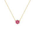 Rosecliff Ruby Mini Necklace in Solid 14k Gold (July)