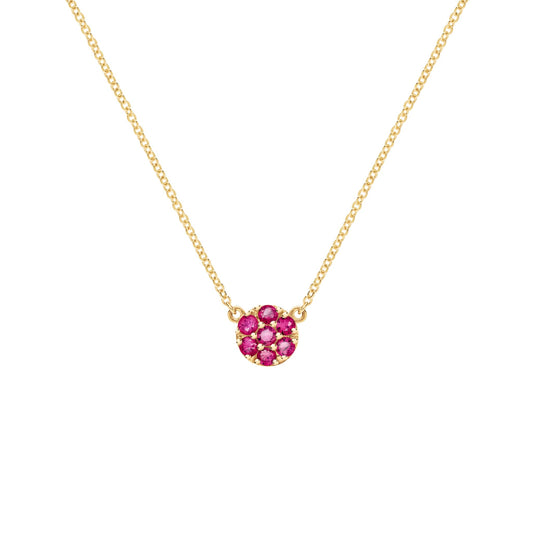 Rosecliff Ruby Mini Necklace in Solid 14k Gold (July)