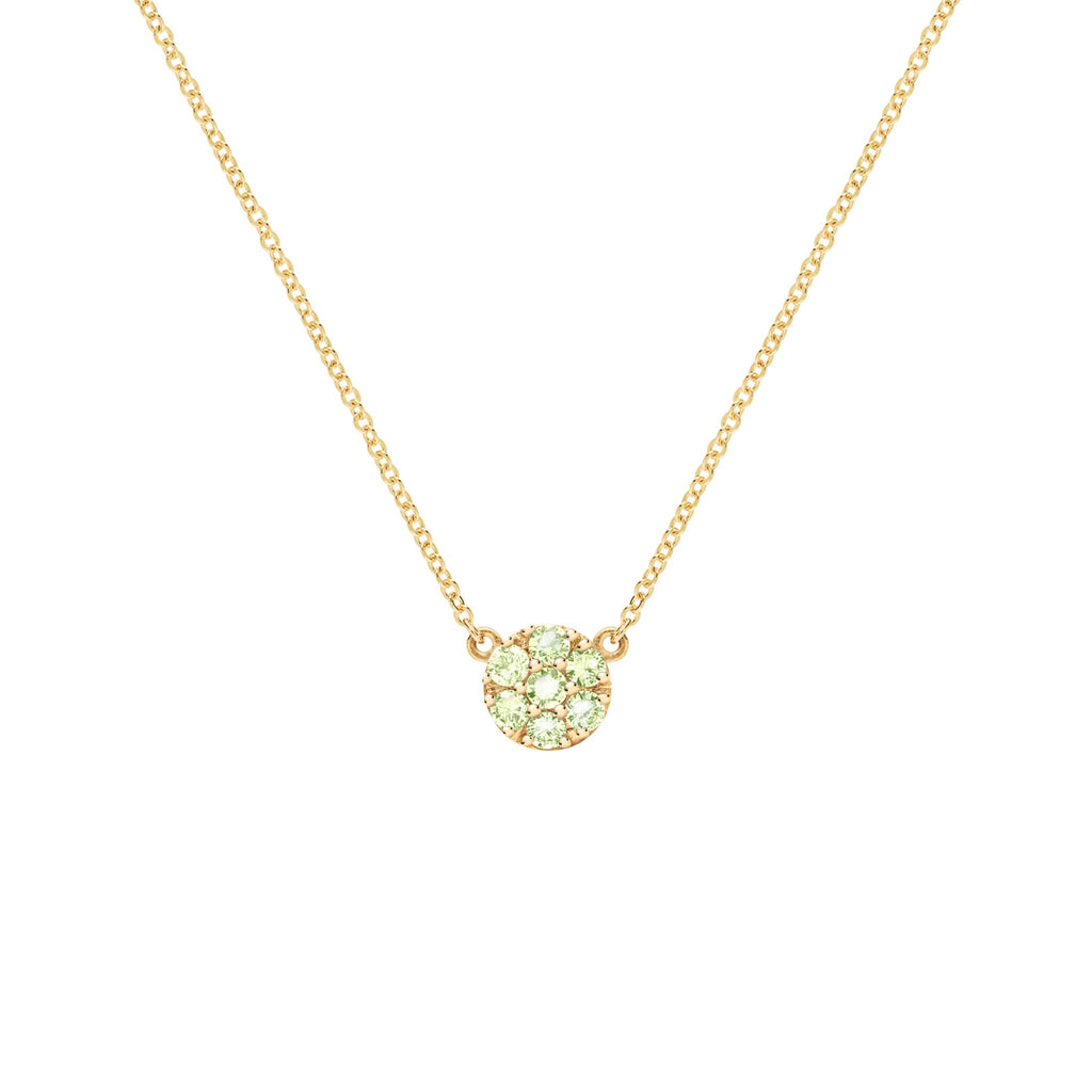 Rosecliff Peridot Mini Necklace in Solid 14k Gold (August)