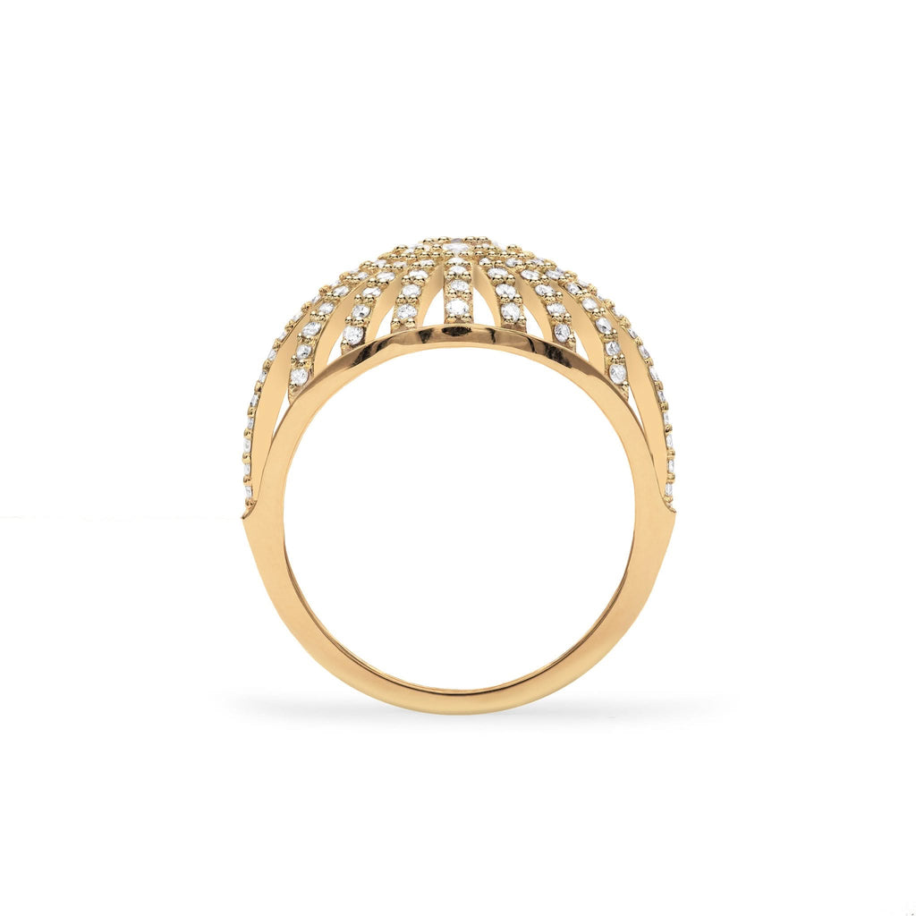 Palmer Diamond Dome Ring in Solid 14k Gold