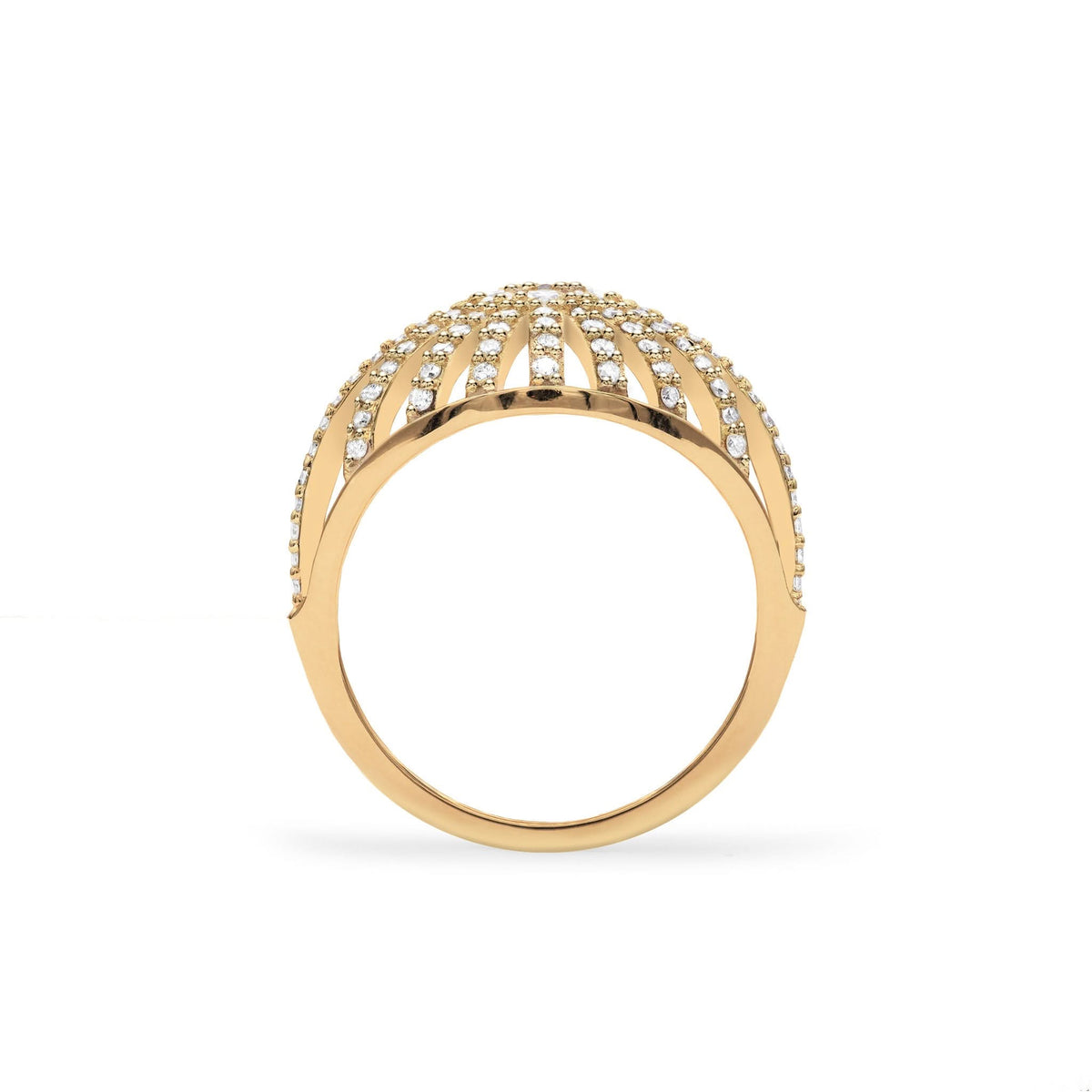 Palmer Diamond Dome Ring in Solid 14k Gold