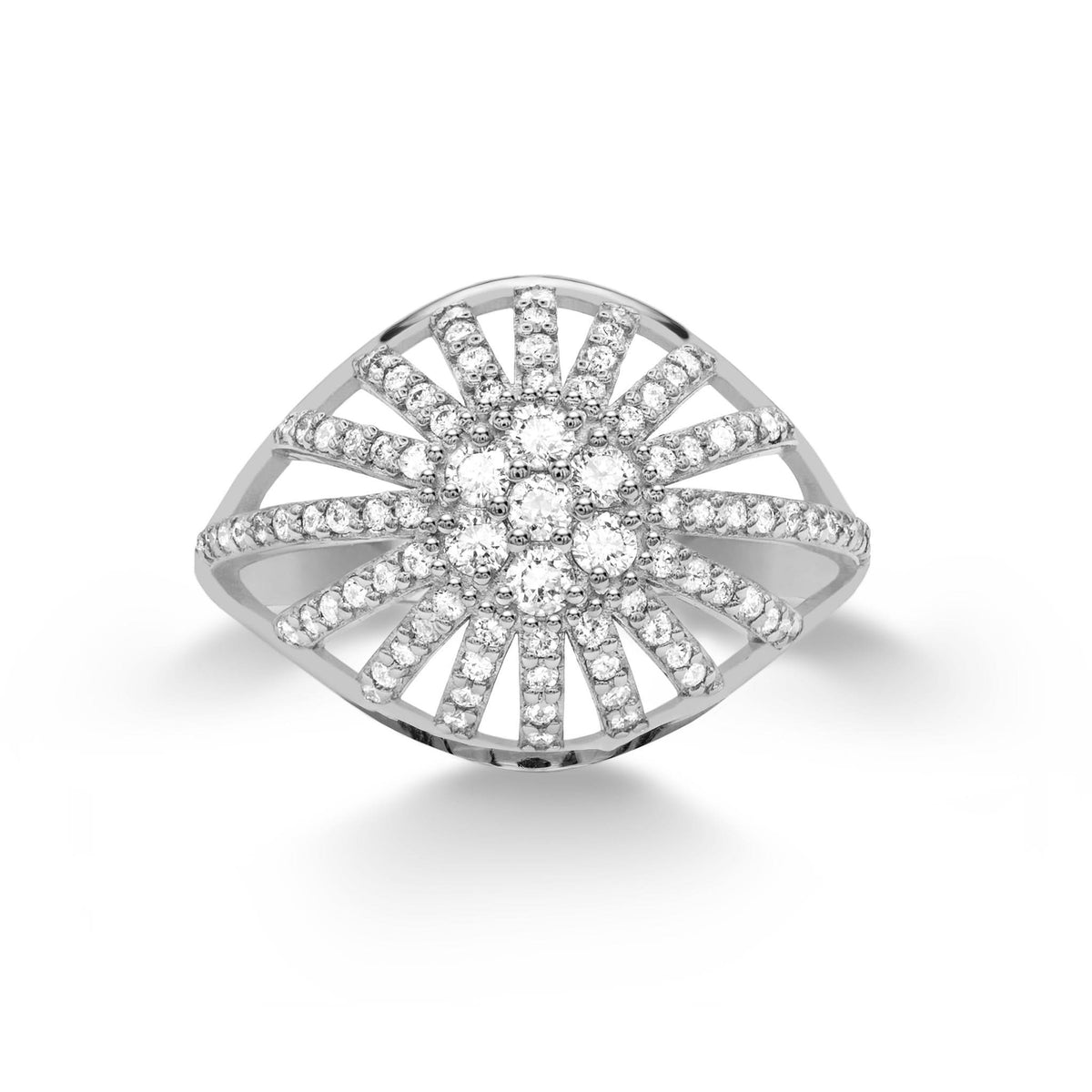Palmer Diamond Dome Ring in Solid 14k Gold