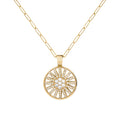 Palmer Diamond Dome Pendant with Adelaide Mini Chain in Solid 14k Gold
