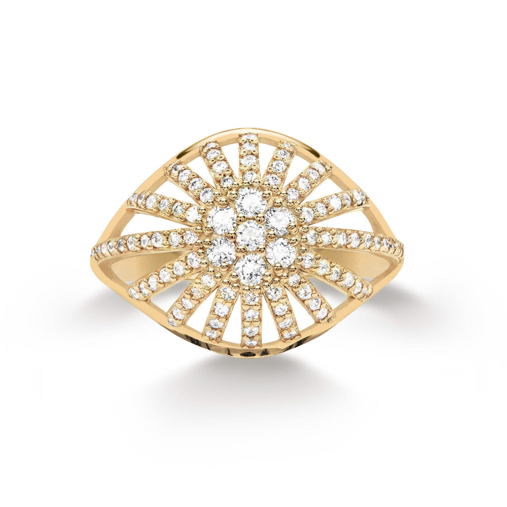 Palmer Diamond Dome Ring in Solid 14k Gold