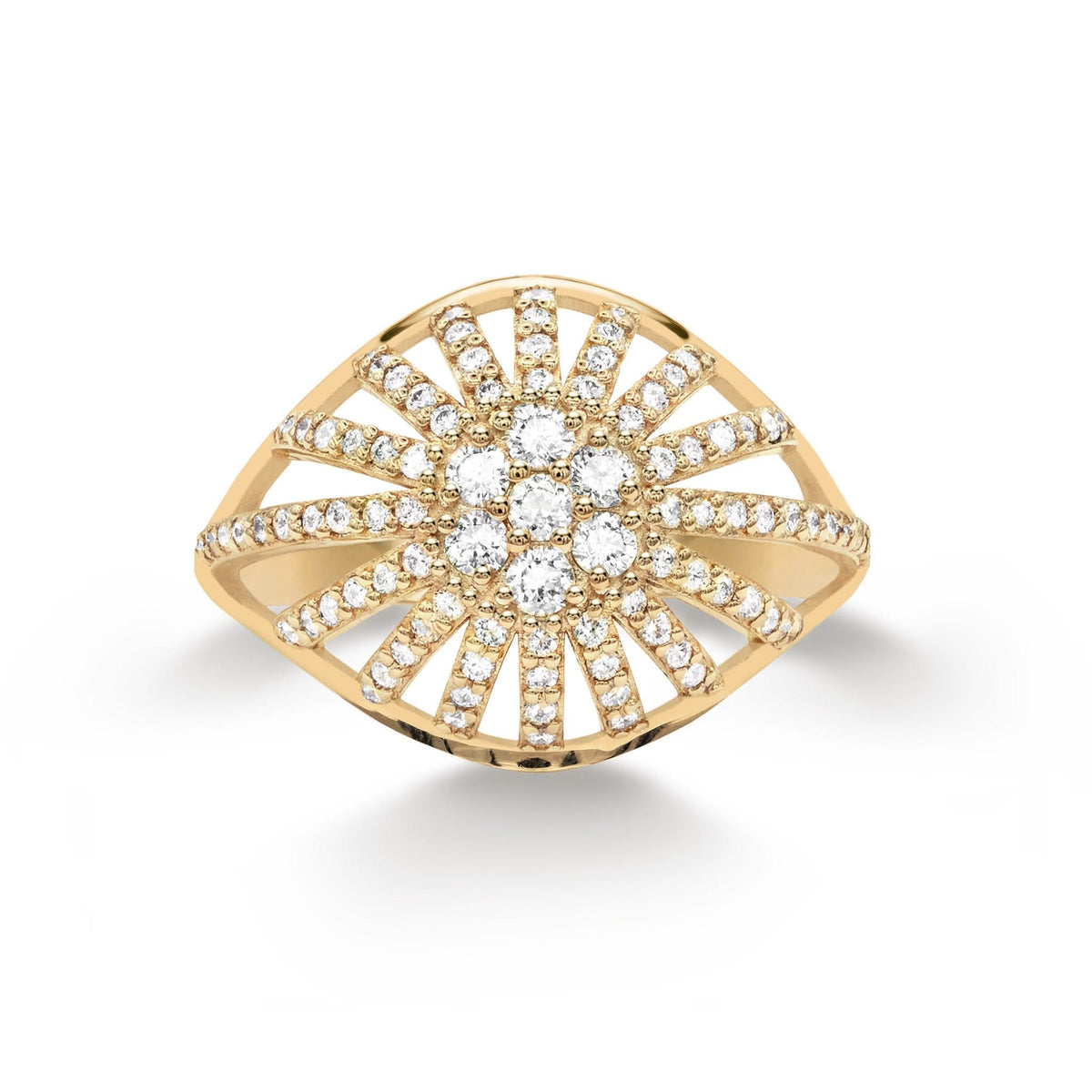 Palmer Diamond Dome Ring in Solid 14k Gold