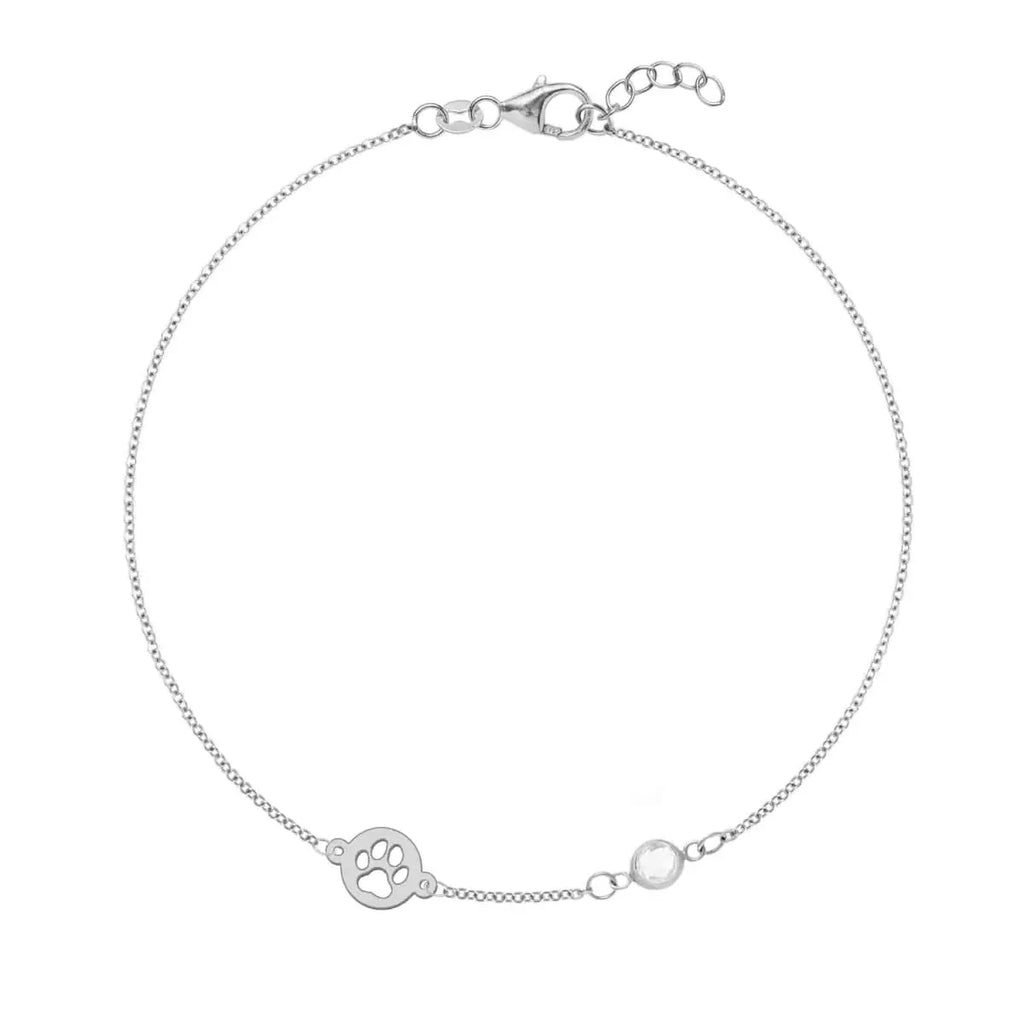 Paw & Petite Birthstone Bracelet in 14k Gold