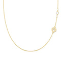 Paw & Petite Birthstone Necklace in 14k Gold (Asymmetrical)