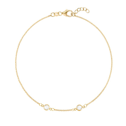 Petite 2 Birthstone Bracelet in 14k Gold