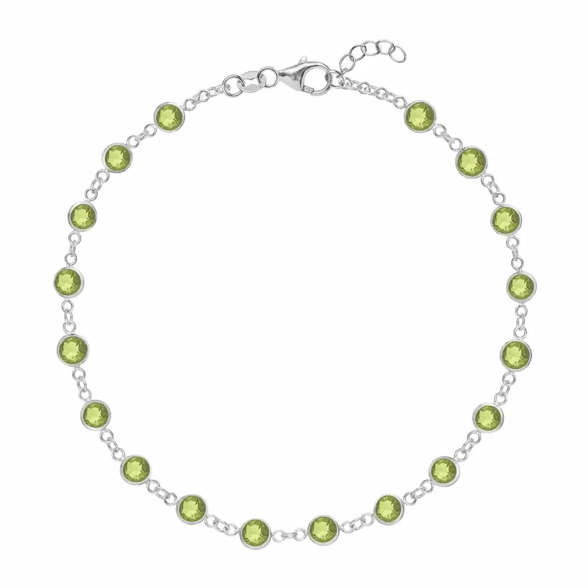 Newport Peridot Bracelet in 14k Gold (August)