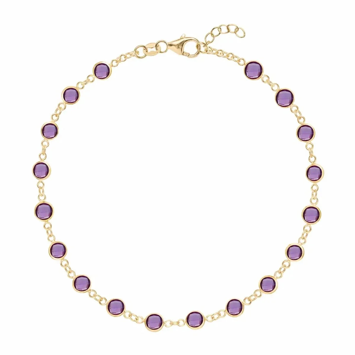 Newport Amethyst Bracelet in 14k Gold (February)