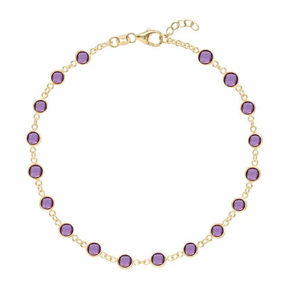 Newport Amethyst Bracelet in 14k Gold (February)