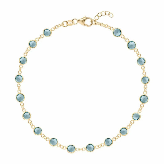 Newport Nantucket Blue Topaz Bracelet in 14k Gold (December)