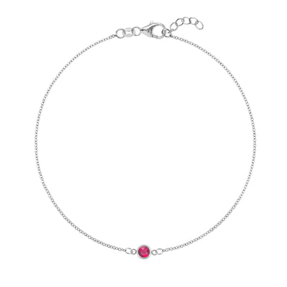 Petite 1 Ruby Bracelet in 14k Gold (July)