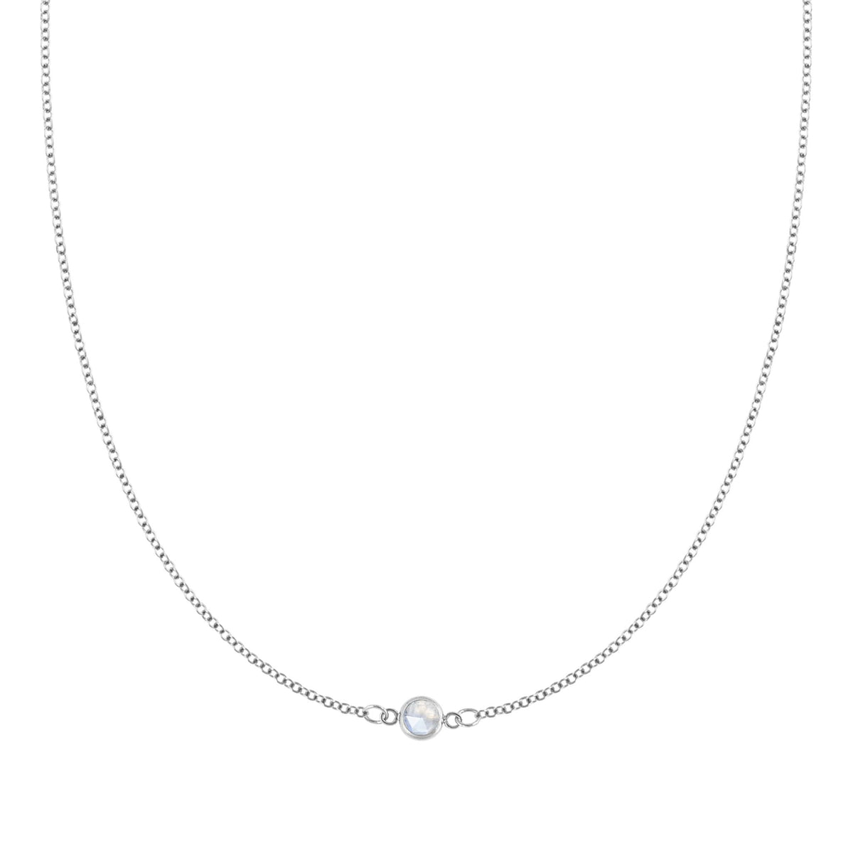 Petite 1 Moonstone Necklace in 14k Gold (June)