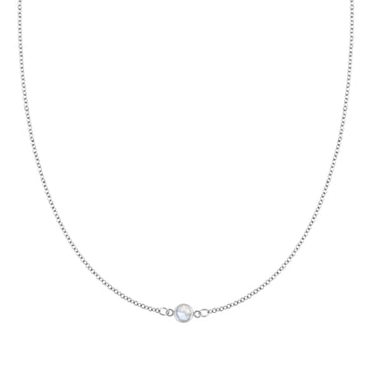 Petite 1 Moonstone Necklace in 14k Gold (June)