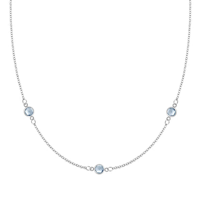 Bayberry 3 Aquamarine Necklace in 14k Gold (March)