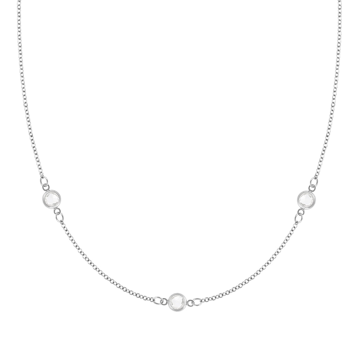 Petite 3 Birthstone Necklace in 14k Gold