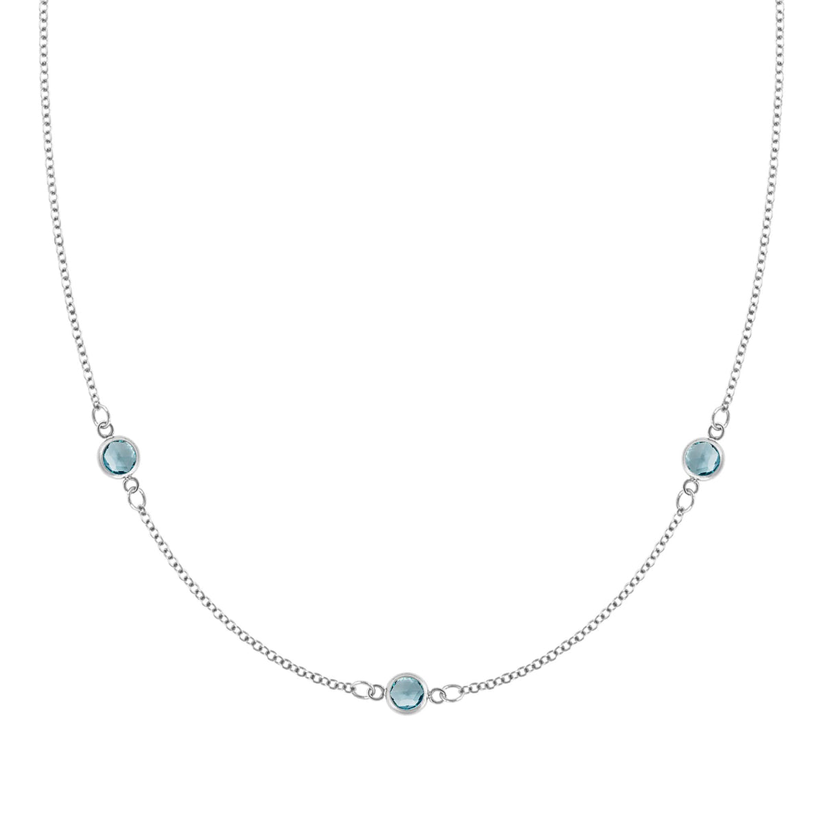 Bayberry 3 Nantucket Blue Topaz Necklace in 14k Gold (December)