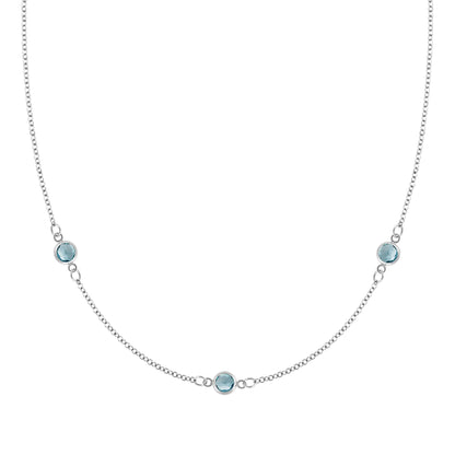 Bayberry 3 Nantucket Blue Topaz Necklace in 14k Gold (December)