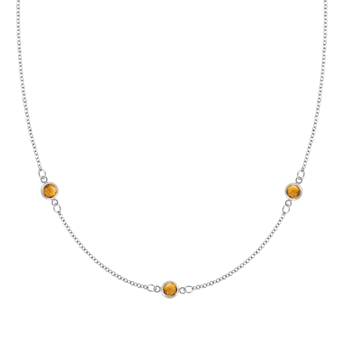 Bayberry 3 Citrine Necklace in 14k Gold (November)