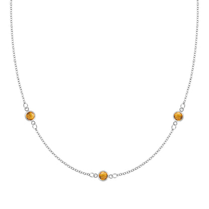 Bayberry 3 Citrine Necklace in 14k Gold (November)
