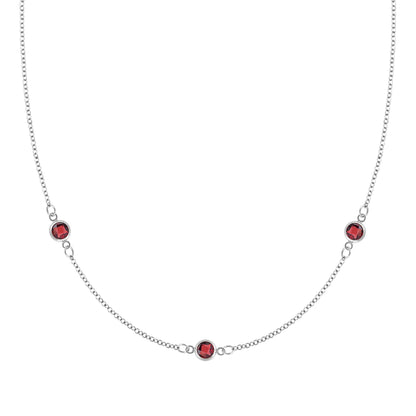 Bayberry 3 Garnet Necklace in 14k Gold (January)