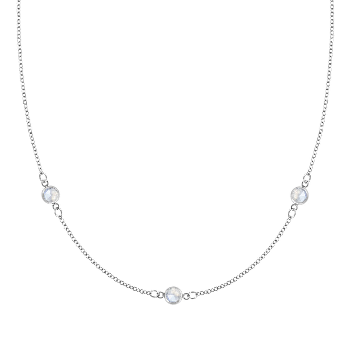 Bayberry 3 Moonstone Necklace in 14k Gold (June)