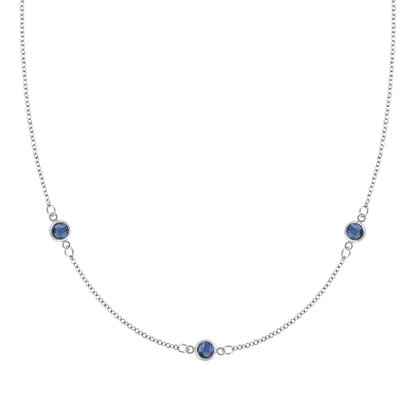 Bayberry 3 Sapphire Necklace in 14k Gold (September)