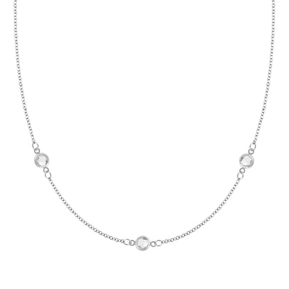Bayberry 3 White Topaz Necklace in 14k Gold (April)
