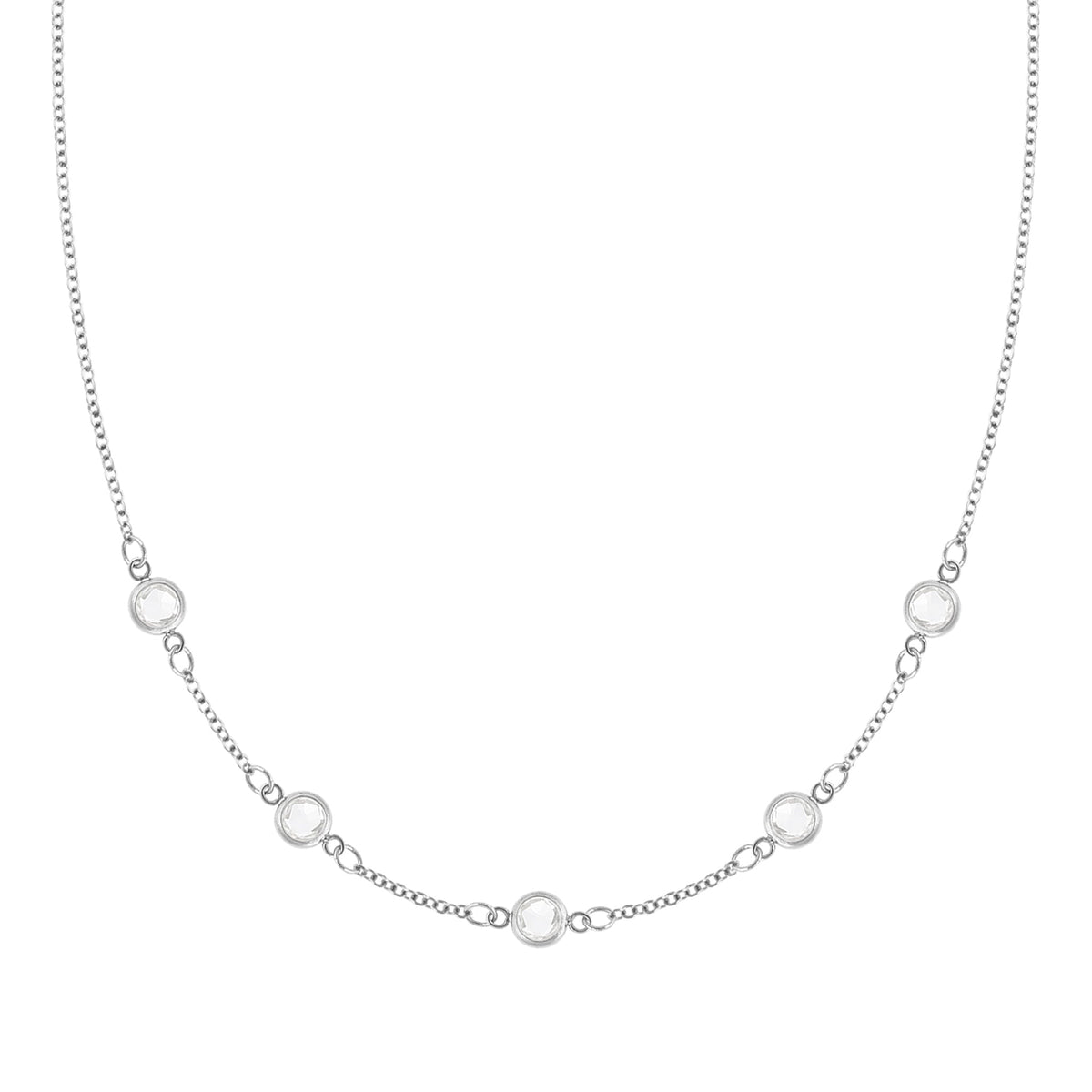 Petite 5 Birthstone Necklace in 14k Gold