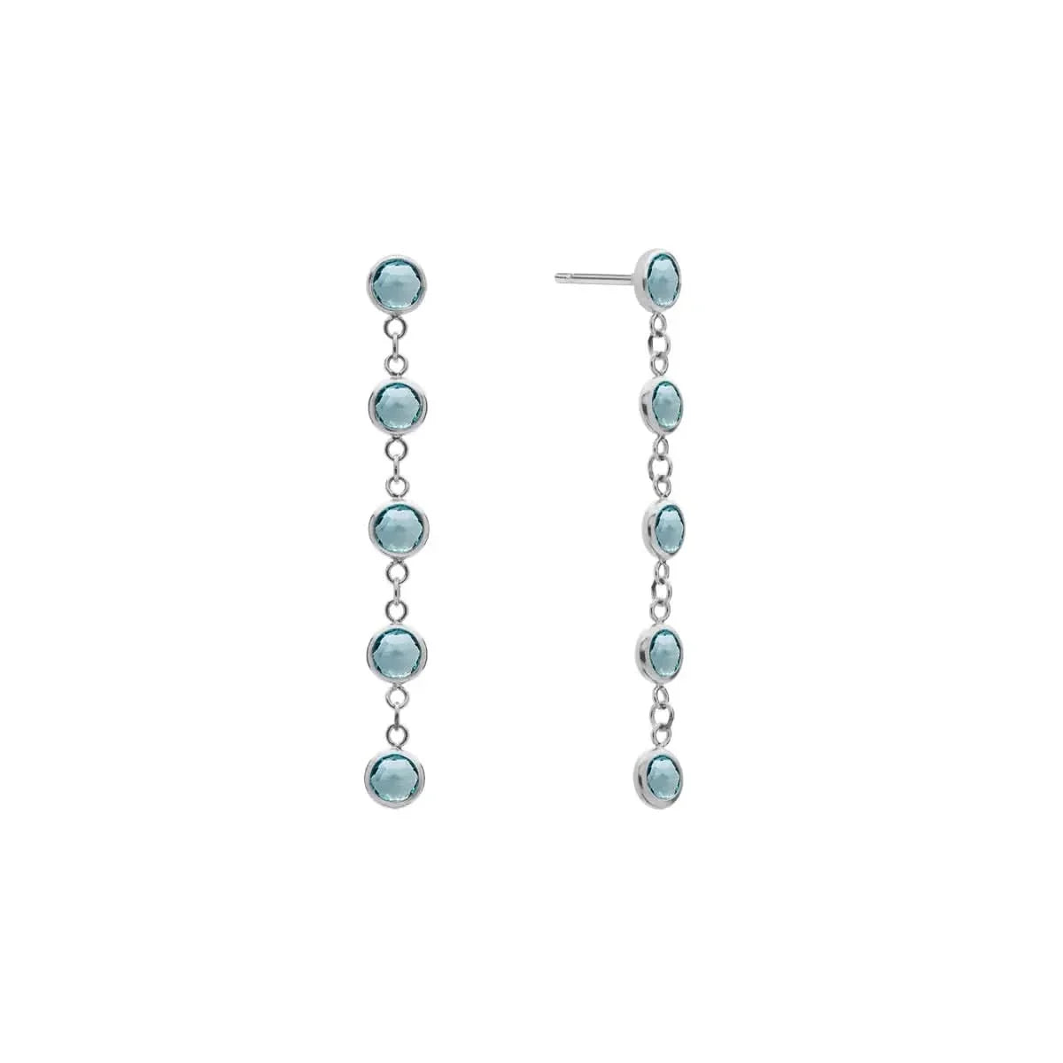 Newport Nantucket Blue Topaz Earrings in 14k Gold (December)