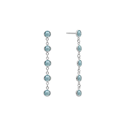 Newport Nantucket Blue Topaz Earrings in 14k Gold (December)