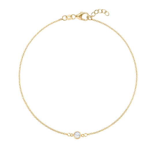 Petite 1 Moonstone Bracelet in 14k Gold (June)