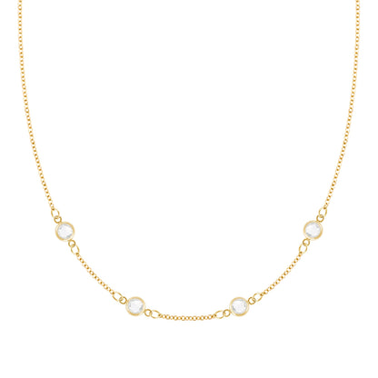 Petite 4 Birthstone Necklace in 14k Gold