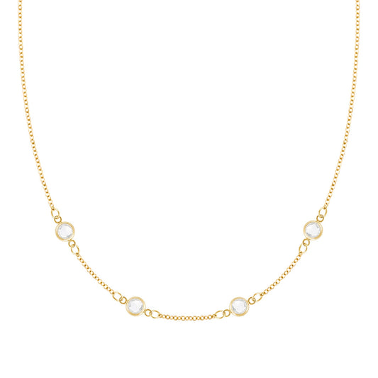 Petite 4 Birthstone Necklace in 14k Gold