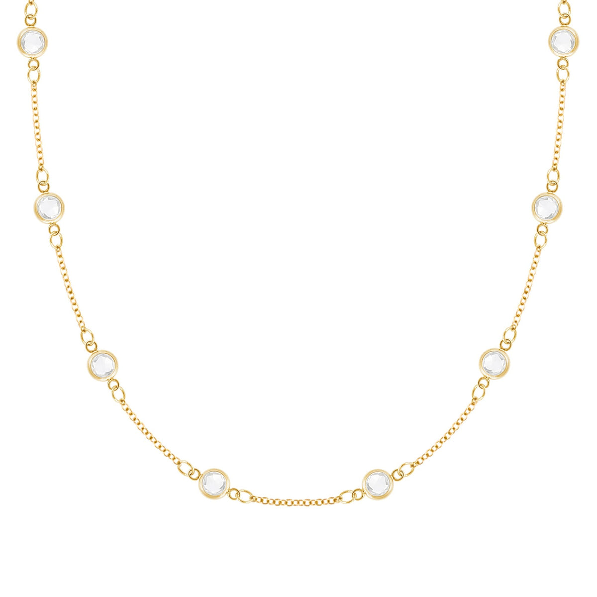 Petite 8 Birthstone Necklace in 14k Gold