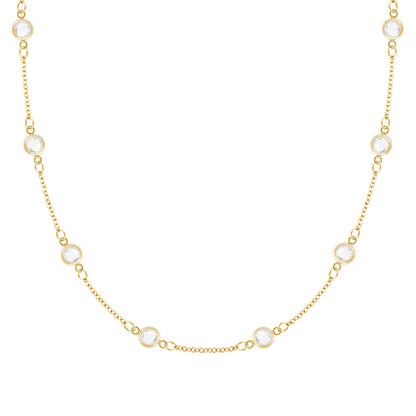 Petite 8 Birthstone Necklace in 14k Gold