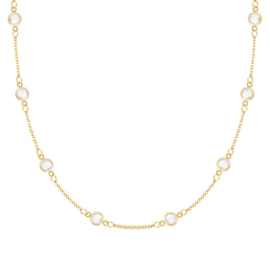 Petite 8 Birthstone Necklace in 14k Gold