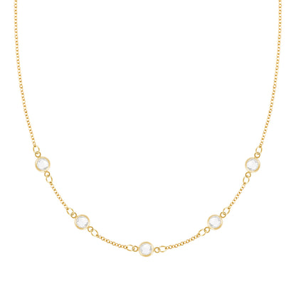 Petite 5 Birthstone Necklace in 14k Gold