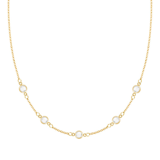 Petite 5 Birthstone Necklace in 14k Gold