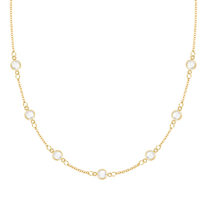 Petite 7 Birthstone Necklace in 14k Gold