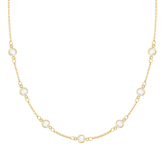 Petite 7 Birthstone Necklace in 14k Gold
