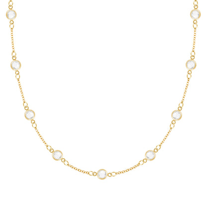 Petite 9 Birthstone Necklace in 14k Gold