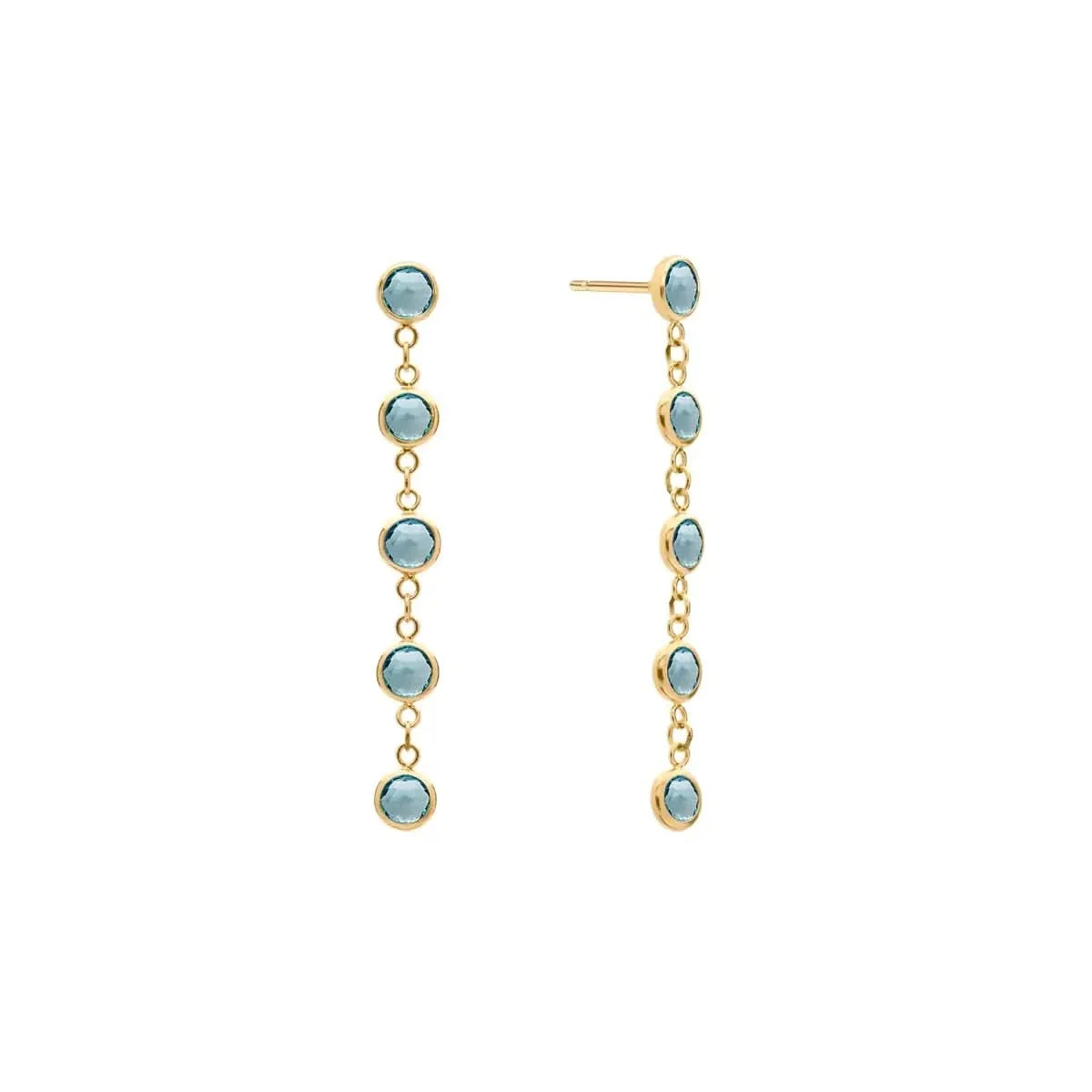 Newport Nantucket Blue Topaz Earrings in 14k Gold (December)