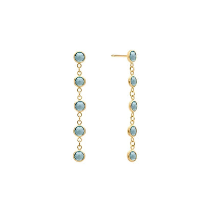 Newport Nantucket Blue Topaz Earrings in 14k Gold (December)