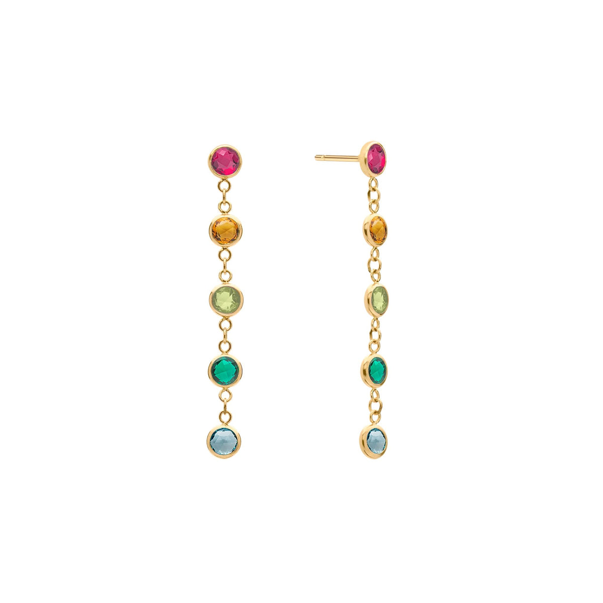 Rainbow Newport Earrings in 14k Gold