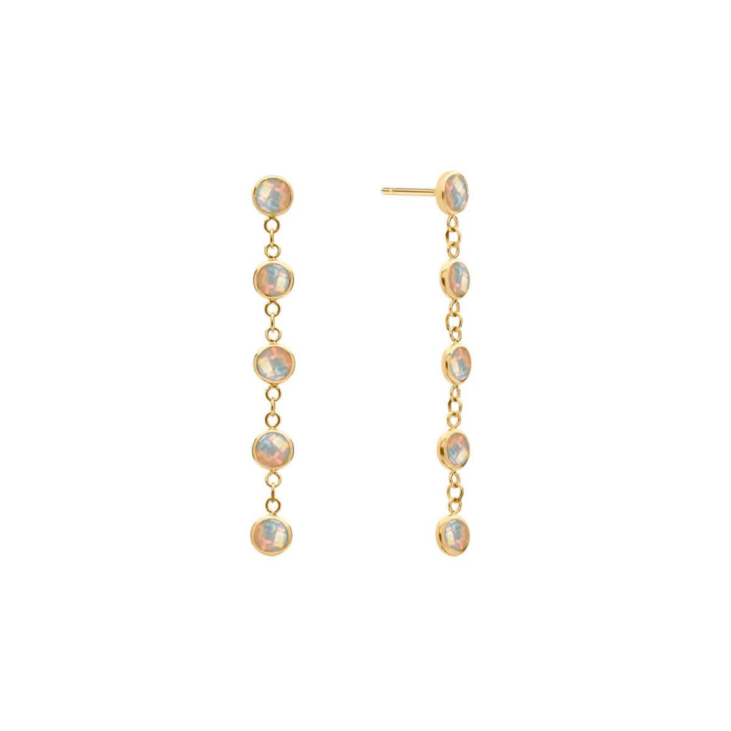 Newport Opal Earrings in 14k Gold (October)