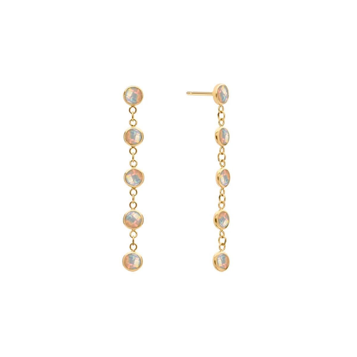 Newport Opal Earrings in 14k Gold (October)